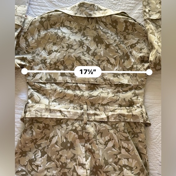 New York & Company Trench Coat Womens Long Army Colors Sz 10 M Cotton Gr… - Picture 14 of 17